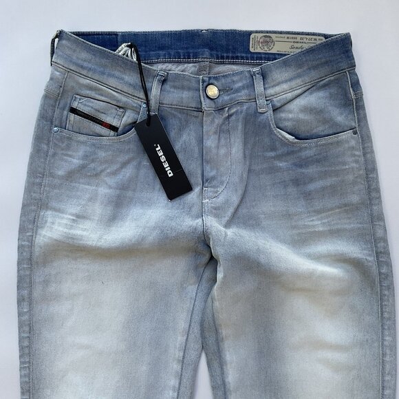 Diesel Women’s Sandy Regular Slim Straight Jeans Light Blue 0681M Size W27 - Picture 6 of 12